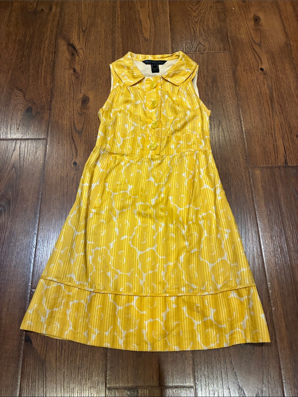 Marc by Marc Jacobs Yellow and White Sleeveless Floral Dress